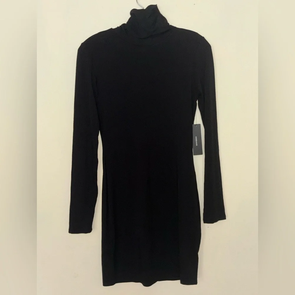 Lulu's Classic Black Turtleneck Dress - Picture 1 of 8